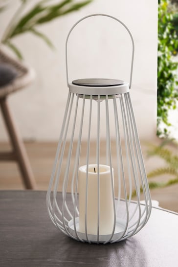 White Solar Wire Lantern