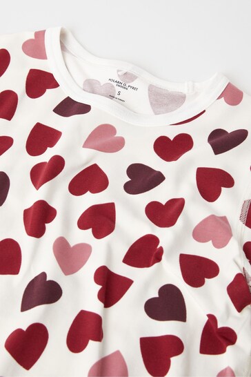 Polarn O. Pyret White Organic Heart Print Pyjamas