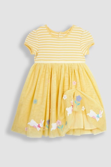 JoJo Maman Bébé Yellow Bunny Tulle Party Dress