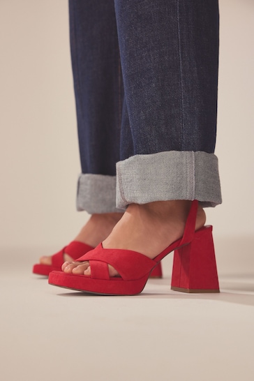 Red Forever Comfort® Flare Platform Sandals