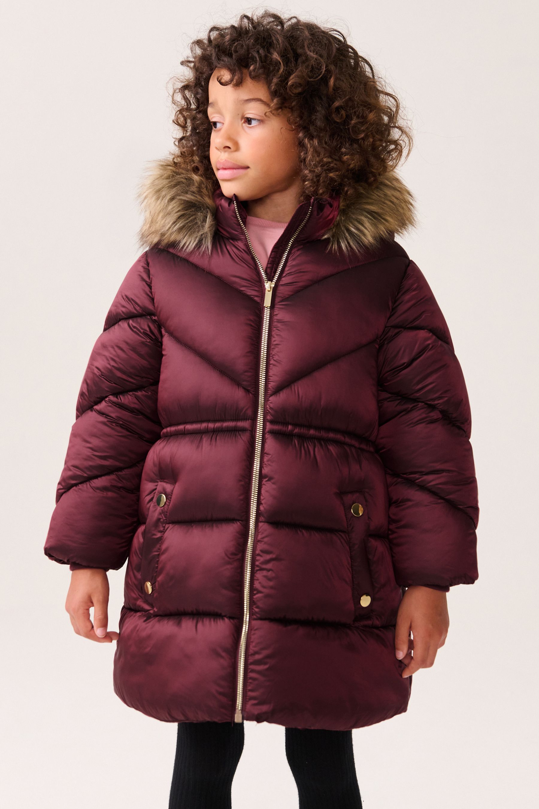 Berry padded jacket top