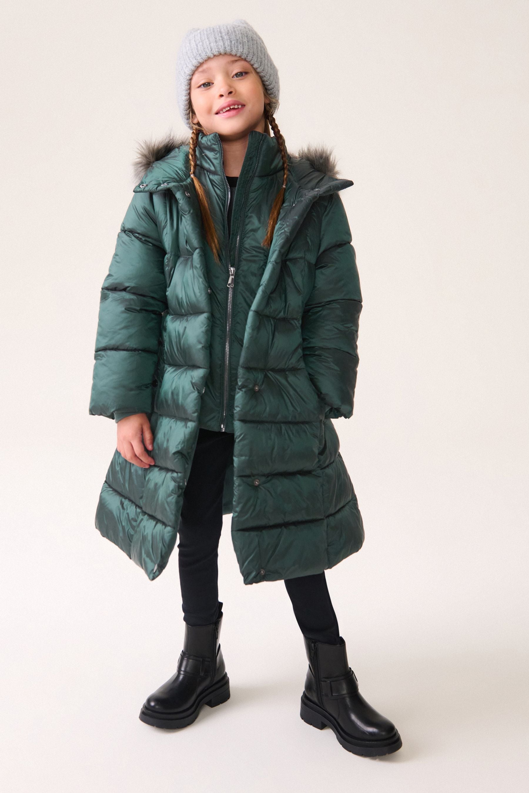 Bowen faux fur boot in moss green on sale
