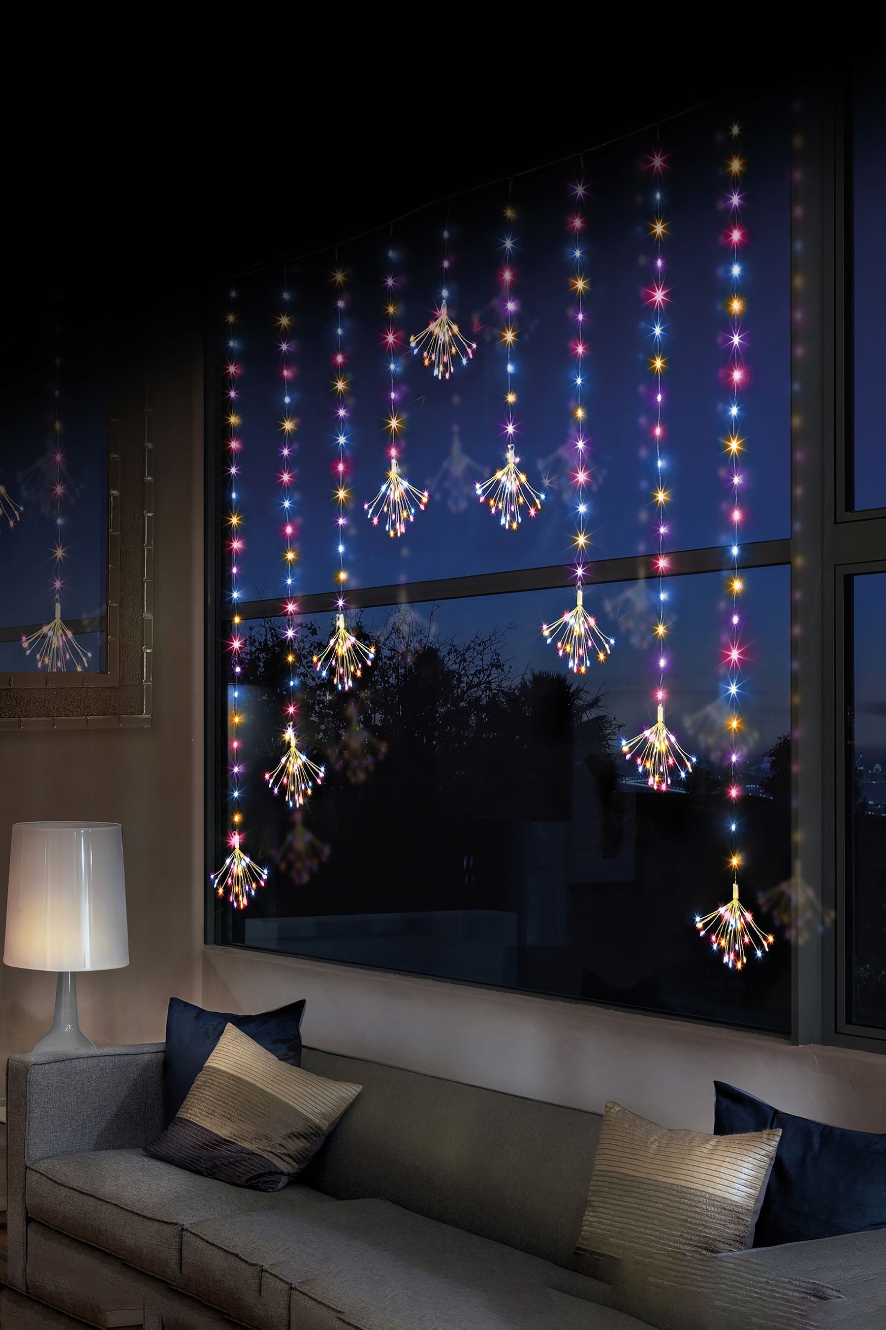 Buy Premier Decorations Ltd Multi 483 LEDs Sputnik V Shape Curtain