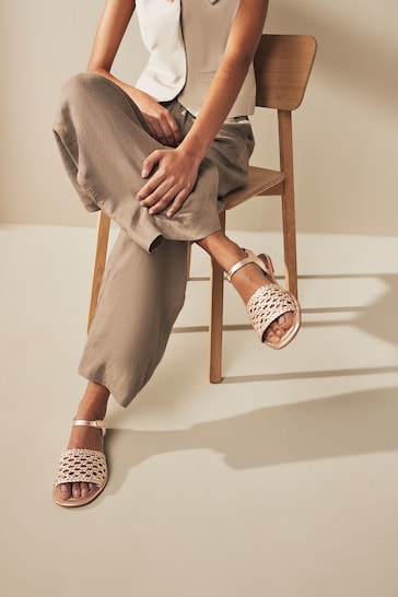 Champagne Gold Forever Comfort® Weave Sandals