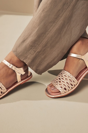 Champagne Gold Forever Comfort® Weave Sandals