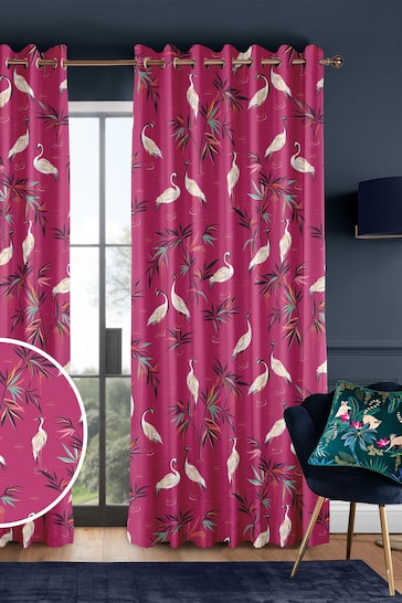 Sara Miller Fuchsia Pink Heron Made to Measure Curtains