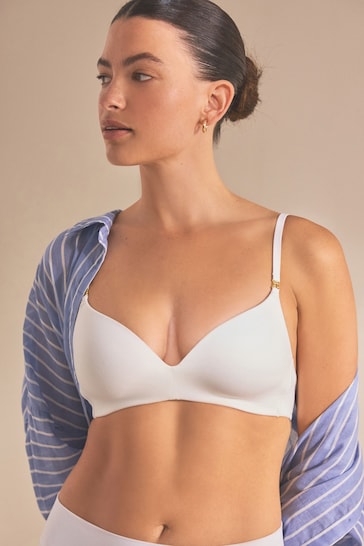 White Pad Non Wire Ultimate Comfort Brushed Bra