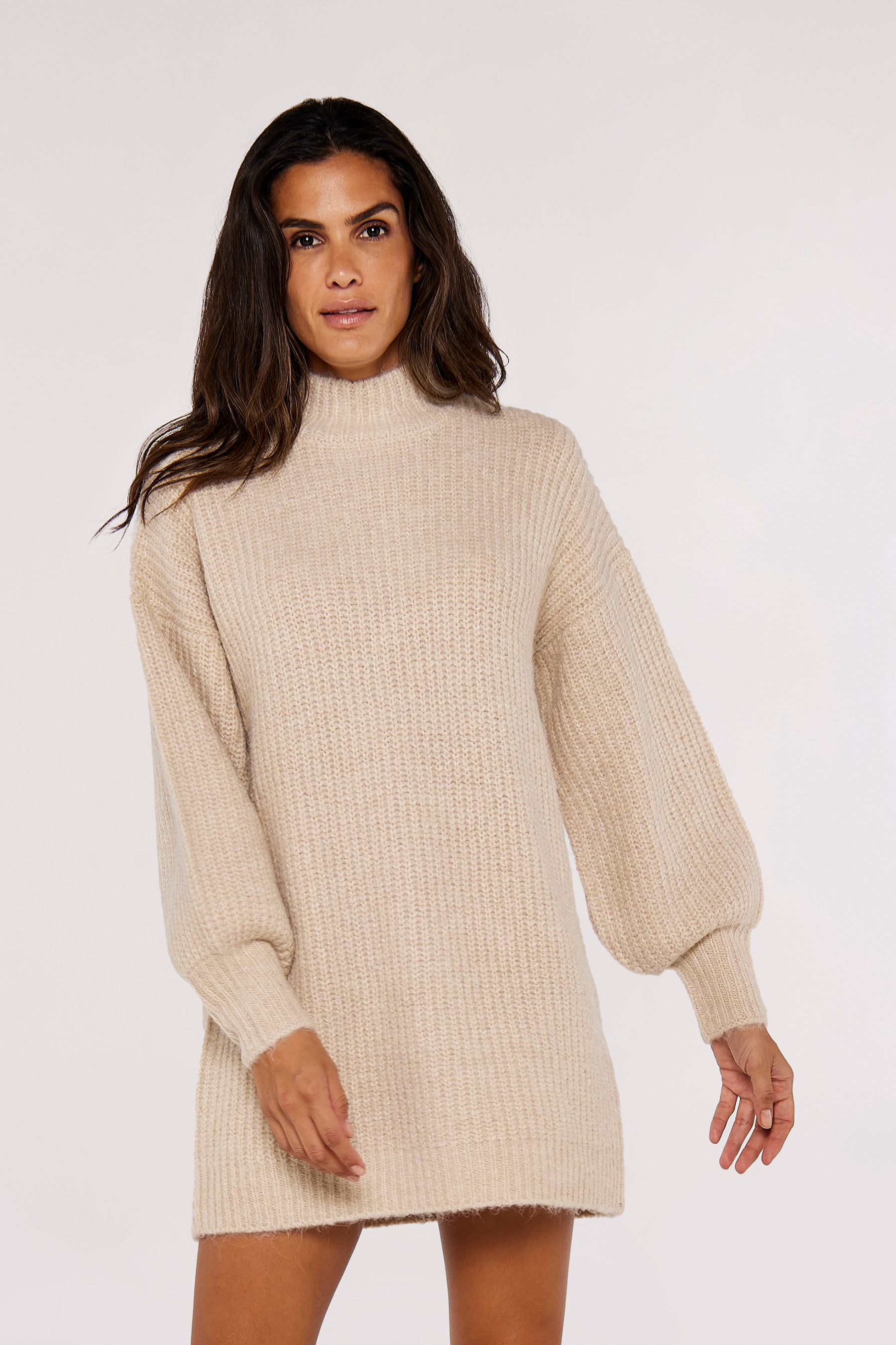 Cream knitted jumper dress sales
