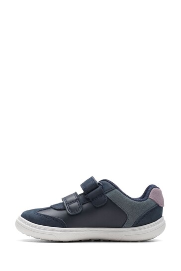 Clarks Blue Clarks Navy Leather Flash Band T. Shoes