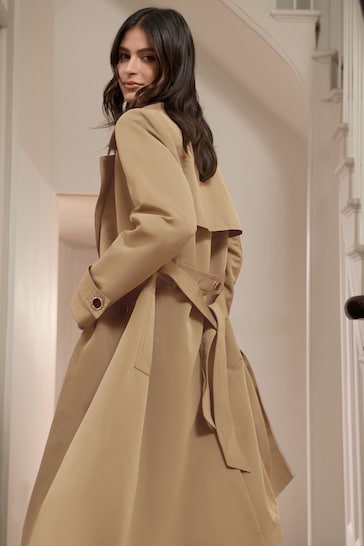 Lipsy Camel Classic Belted Trench Coat