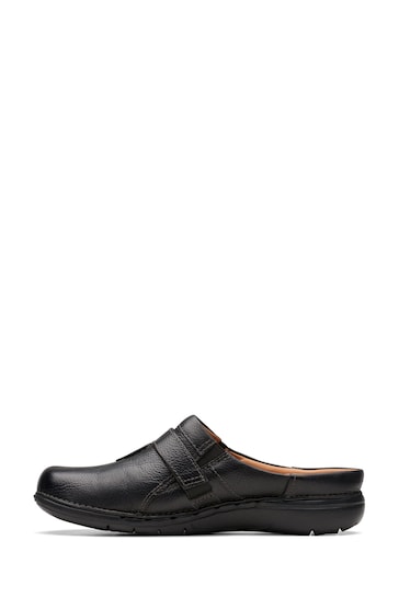 Clarks Black Leather Un Loop Ease Shoes