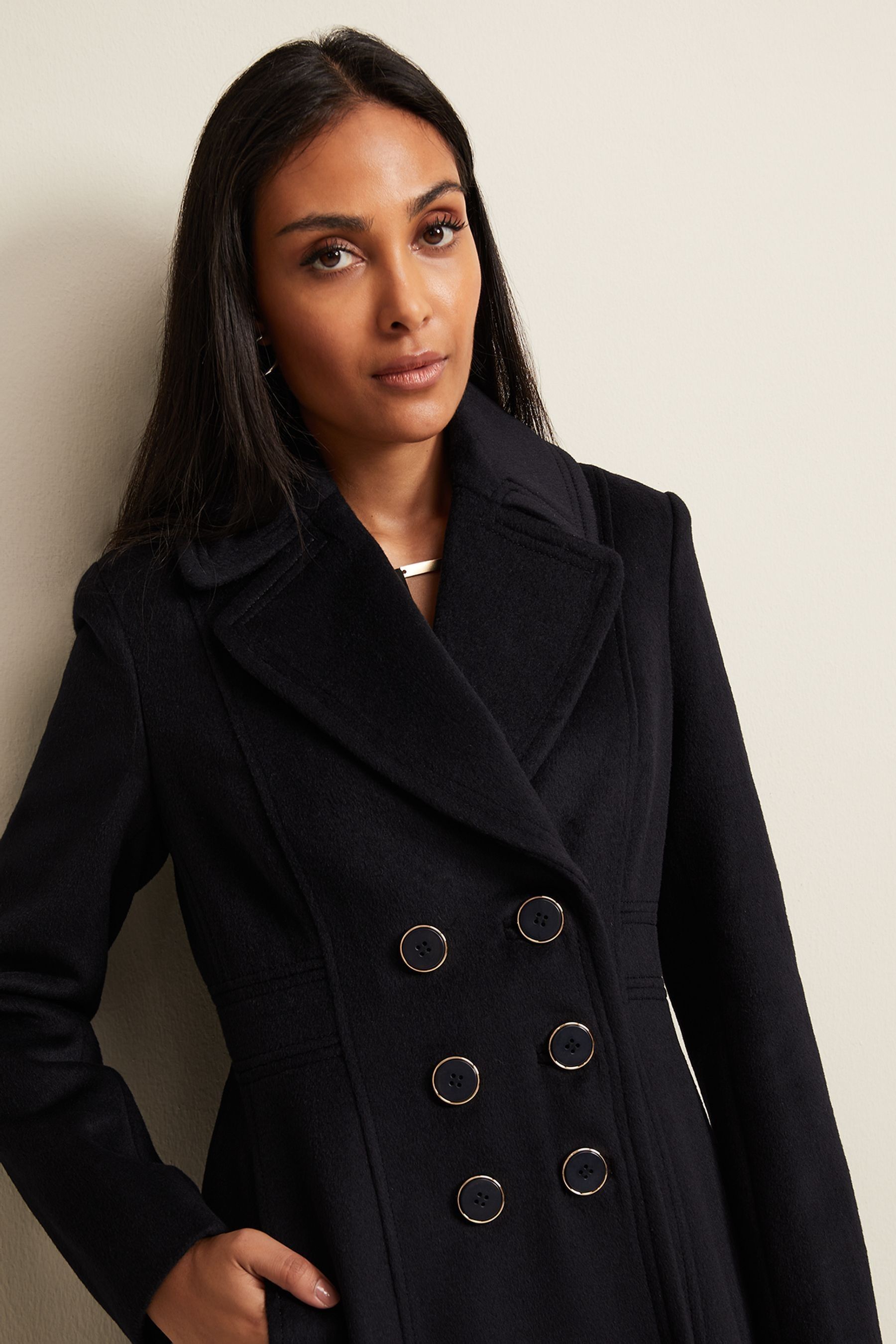 Fit and flare discount wool coat uk