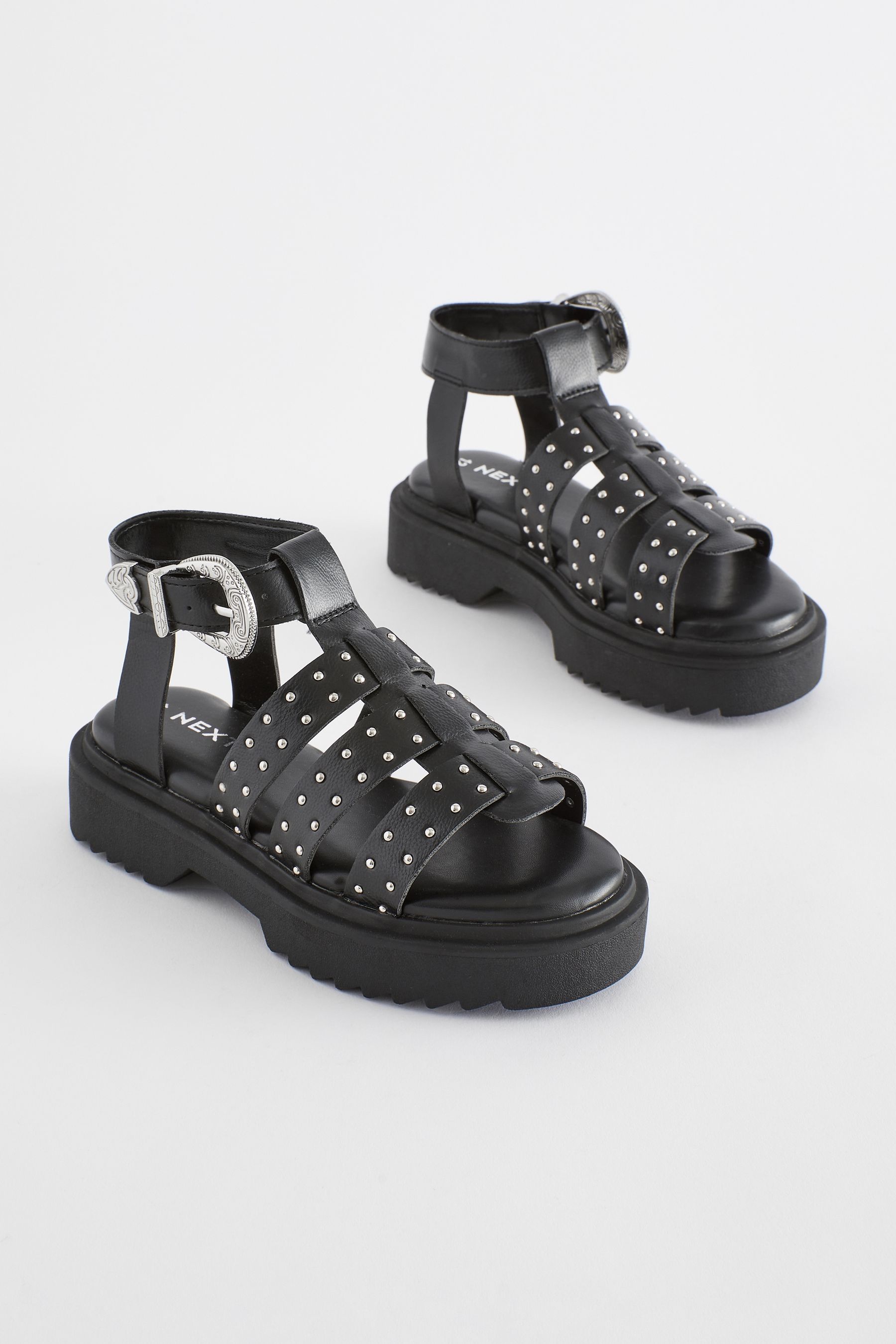 Black chunky gladiator sandals shop