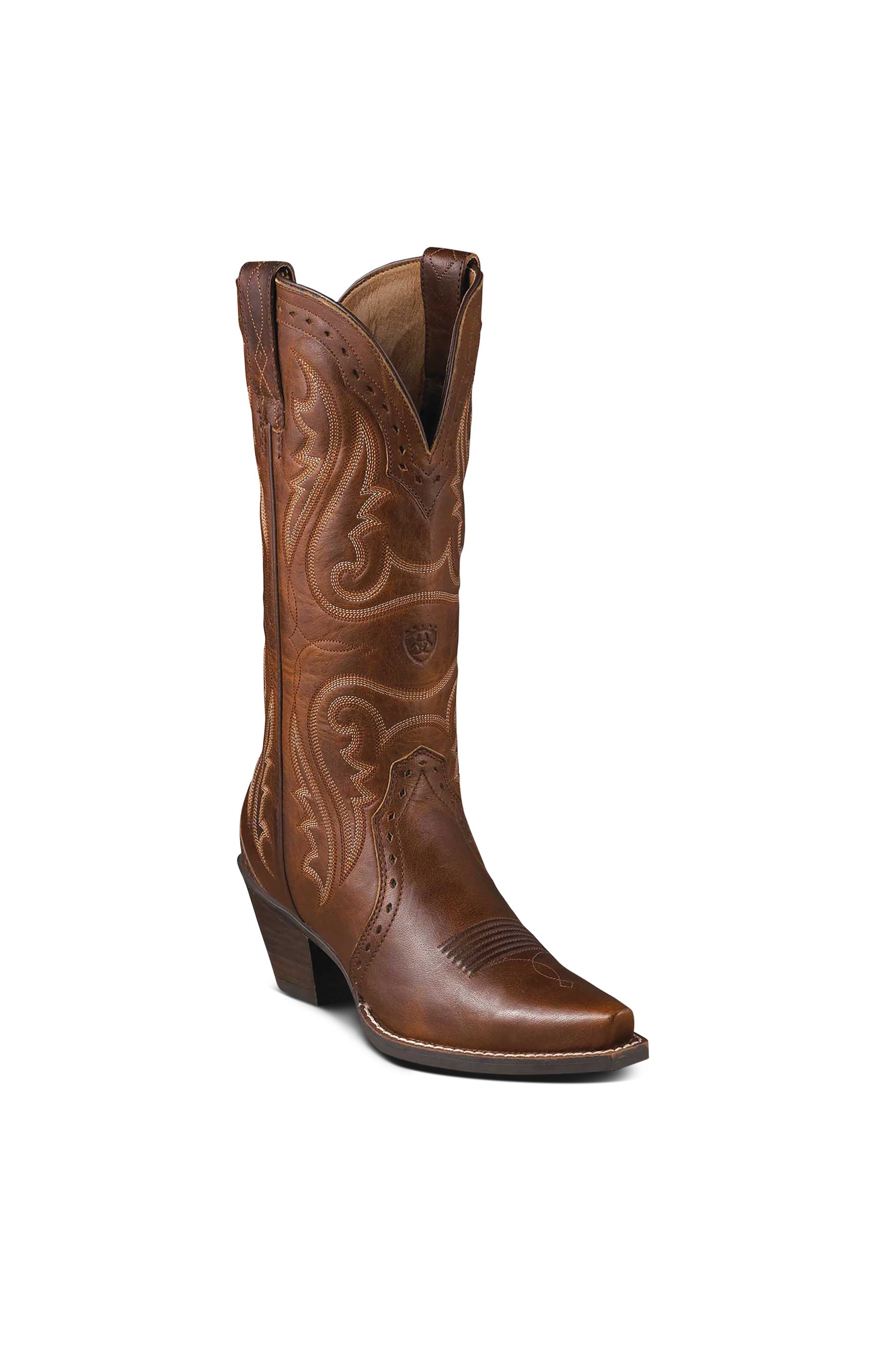 Buy Ariat Wms Heritage Western X Toe Vntg Caramel Brown Boots from