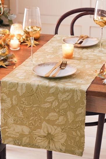 Paoletti Gold Stag Large Table Runner