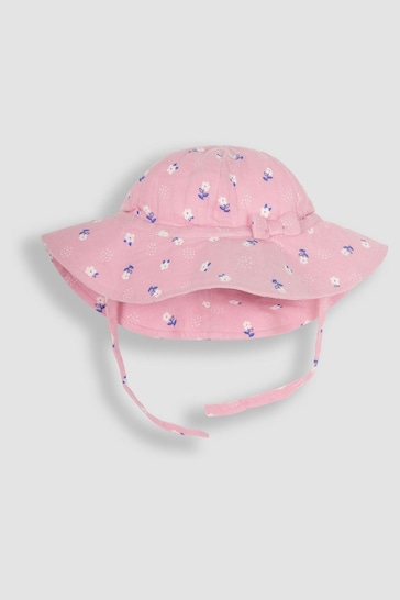 JoJo Maman Bébé Pink 2-Piece Floral Cheesecloth Bubble Romper & Hat Set