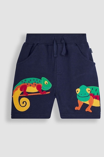 JoJo Maman Bébé Navy Blue Chameleon Appliqué Pet in Pocket Shorts