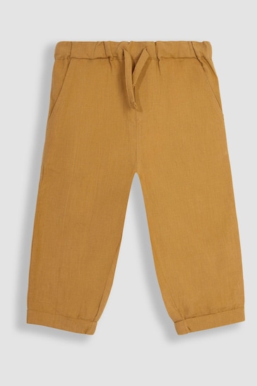 JoJo Maman Bébé Tan Cotton Linen Summer Trousers