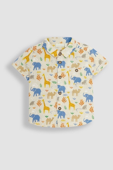 JoJo Maman Bébé Natural Safari Printed Shirt & Shorts Set