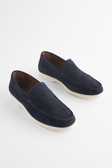 Joules Navy Suede Apron Loafers
