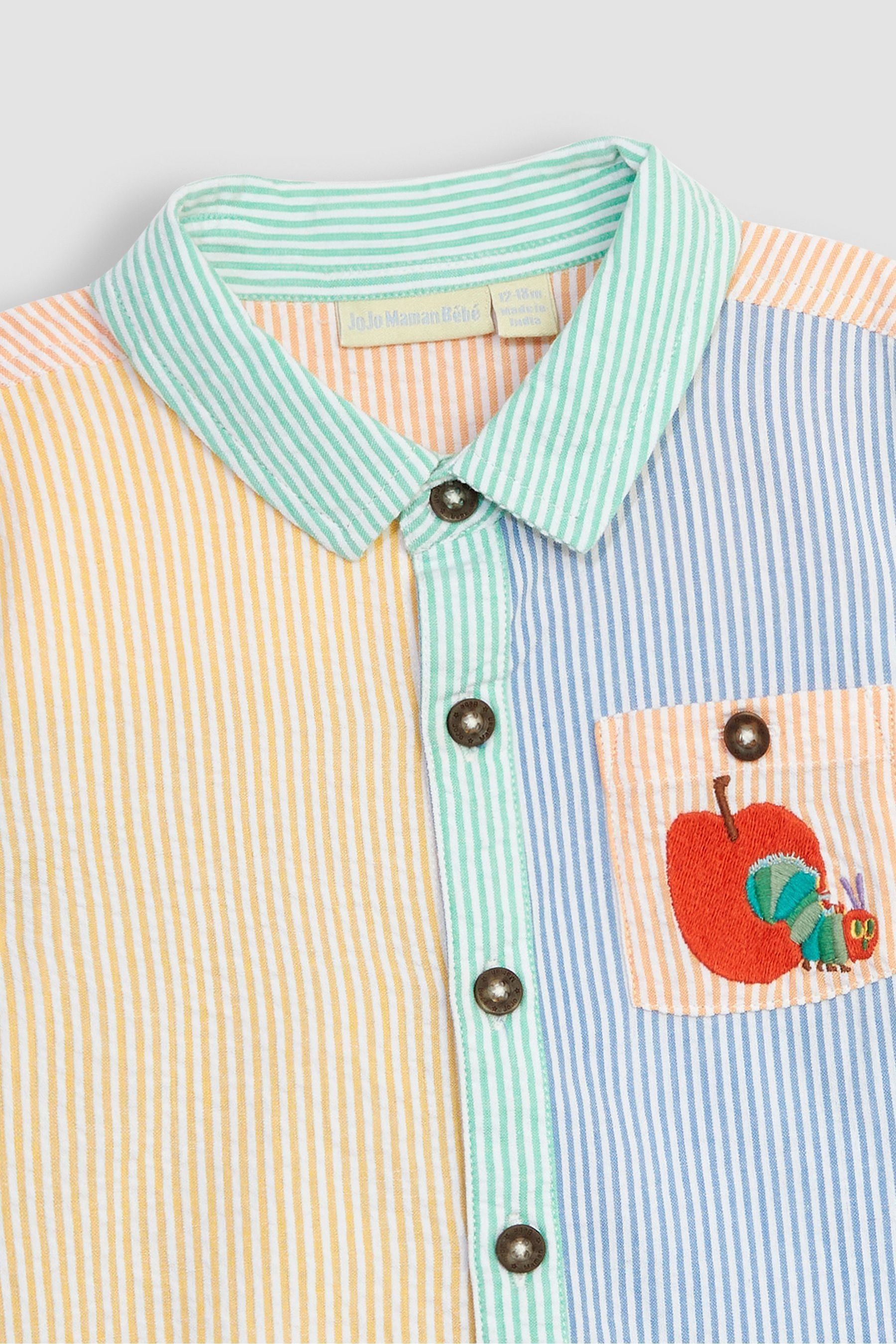 MSGM floral-appliqué striped polo shirt - Brown