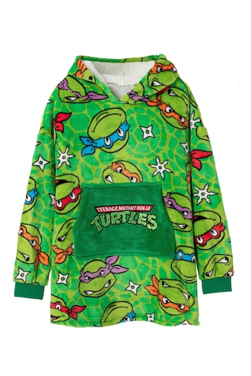 Vanilla Underground Green Ninja Turtles All-Over Print Blanket Hoodie