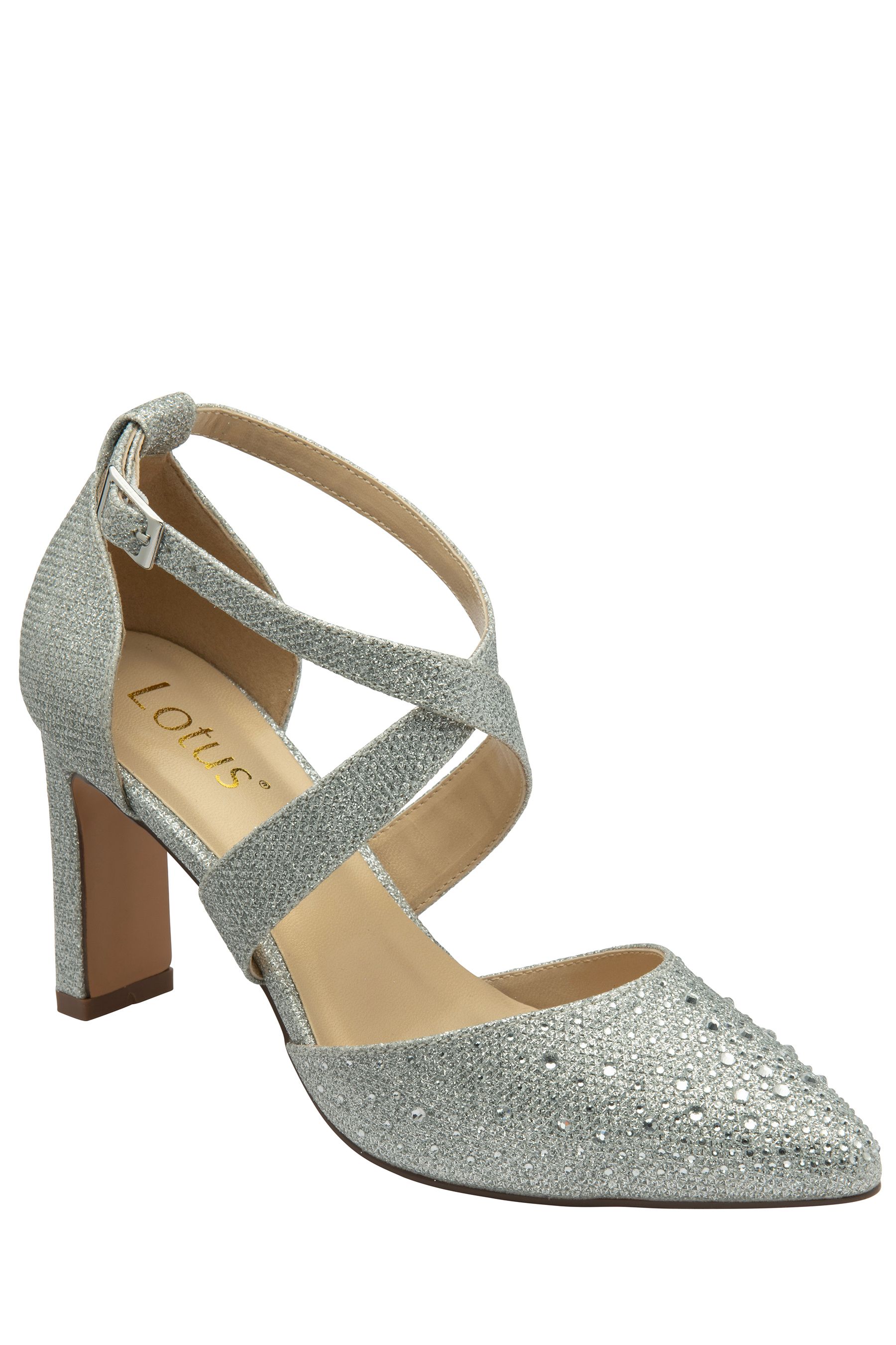 Silver grey occasion shoes top