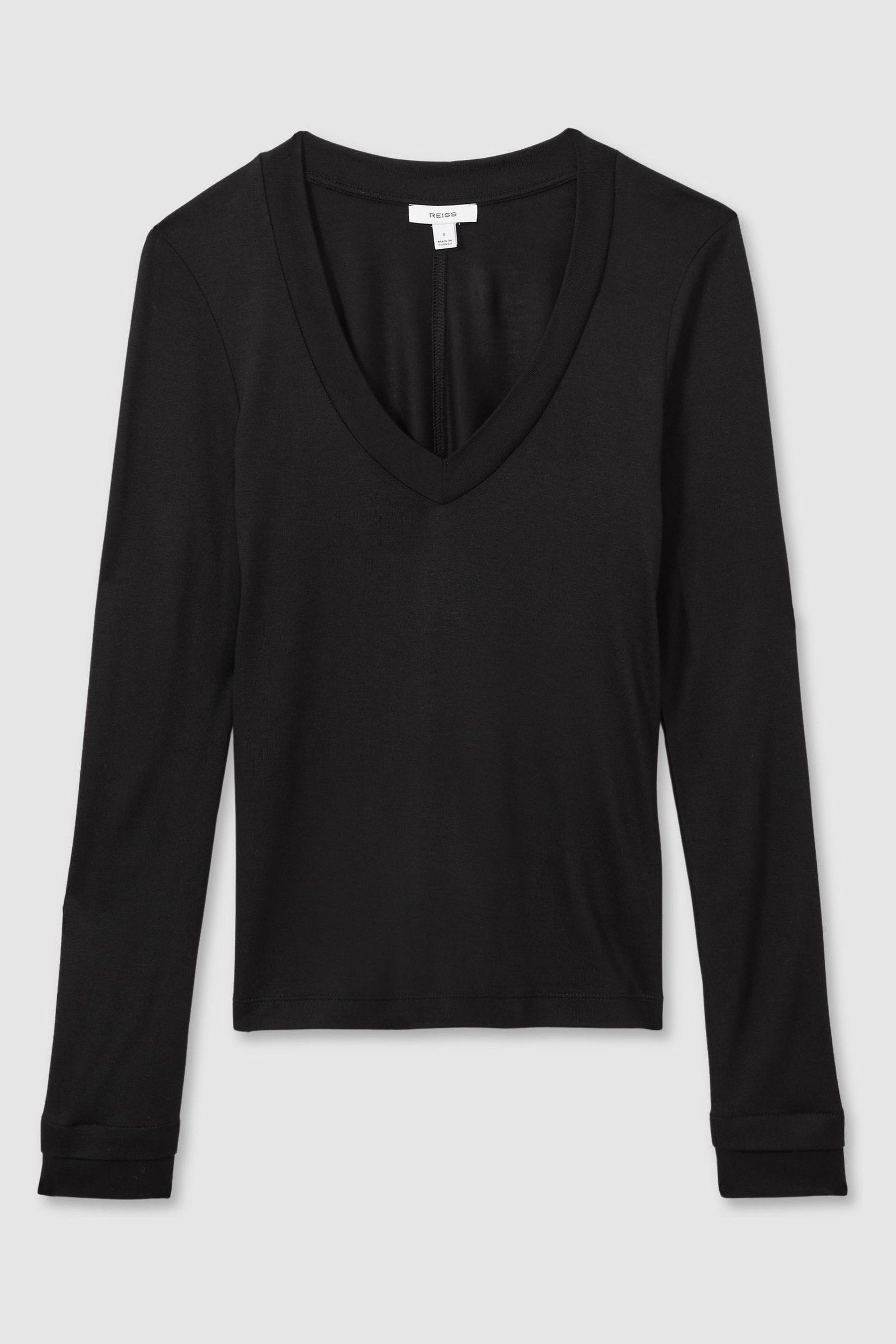 Buy Reiss Black Brady Jersey V Neck Top from the Next UK online shop