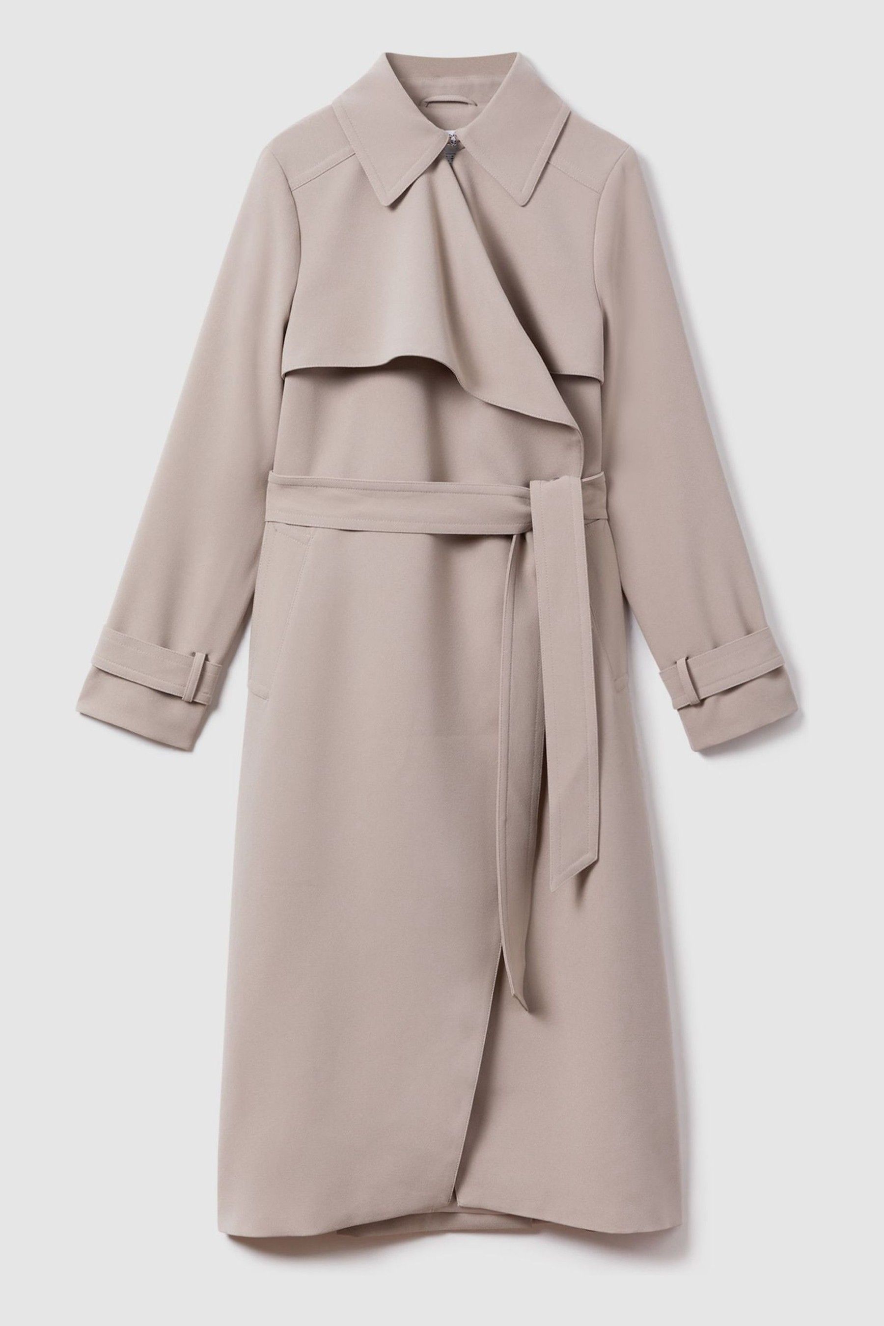 Lush drapey open trench coat best sale