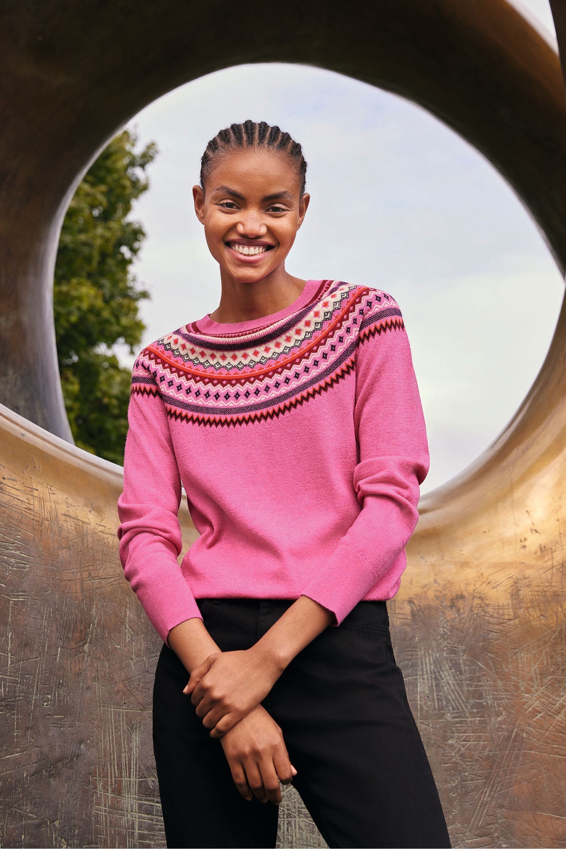 Buy Hobbs Pink Greta Fairisle Jumper from the Next UK online shop