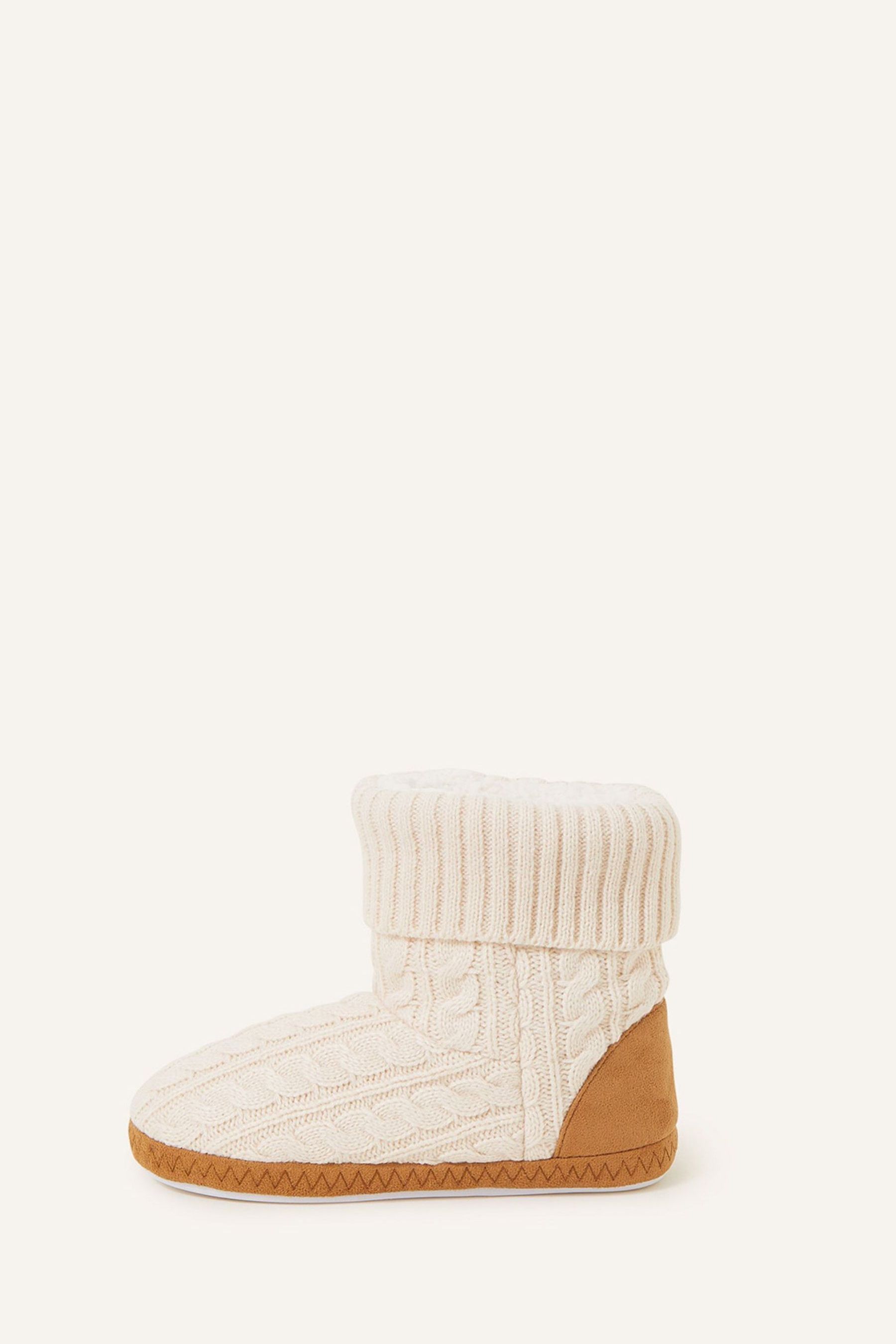 Buy Accessorize Cream Cable Knitted Slipper Boots from the Next UK