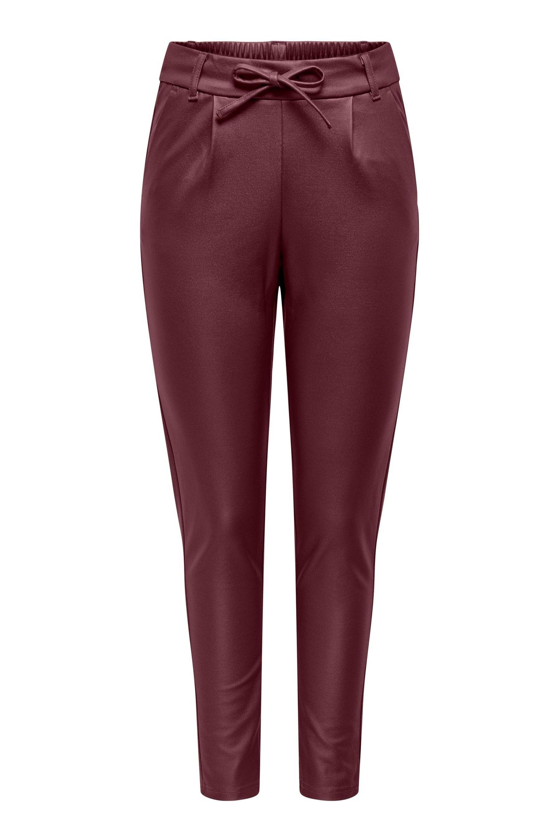 Burgundy leather trousers store
