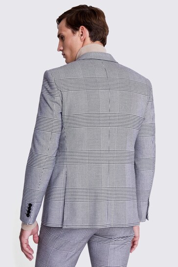Slim Fit Black and White Check Jacket