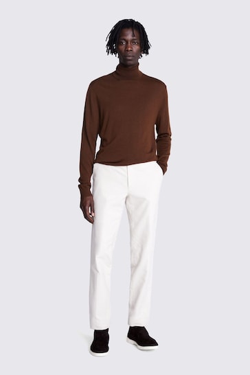 Tailored Fit Brown Moleskin Trousers