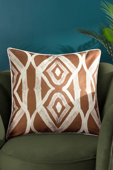 Wylder Tropics Orange Cape Ikat Reversible Feather Filled Cushion