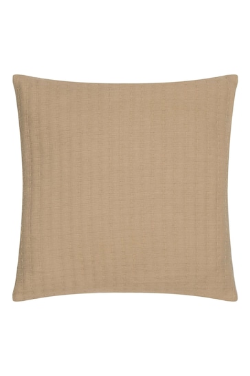 Yard Taupe Brown Hush Cotton Linear Polyester Filled Cushion