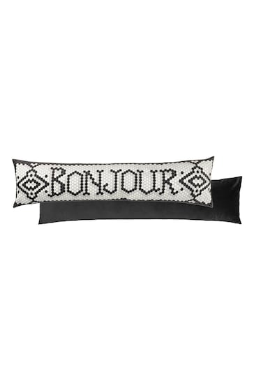 Furn Black Bounjour Mosaic Message Velvet Draught Excluder