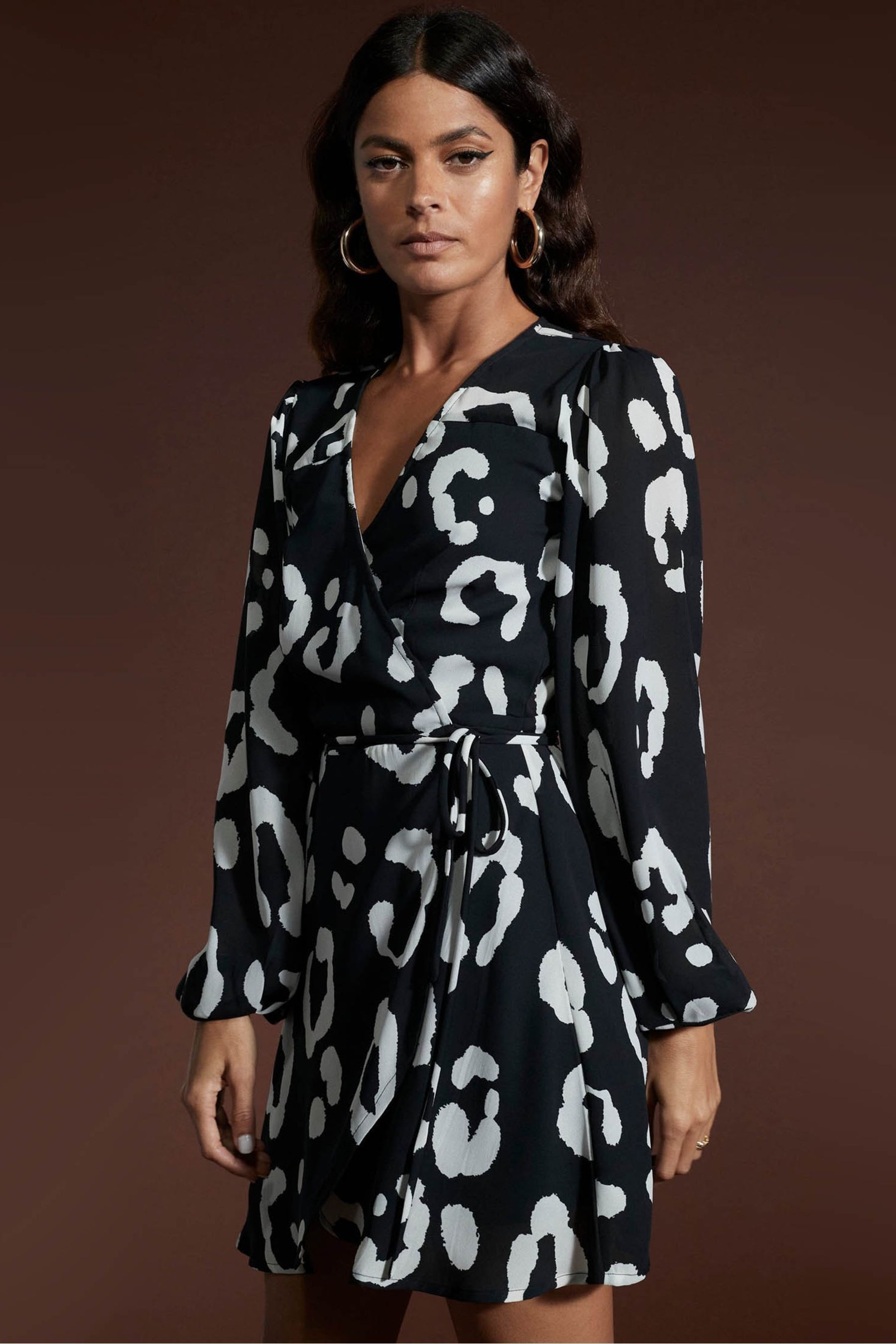 Leopard skin wrap dress on sale