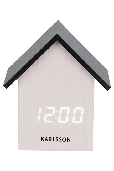 Karlsson White LED House Alarm Clock