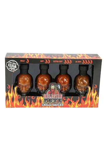 Kimm & Miller Hellfire Mini Chilli Skulls Sauces Set of 4
