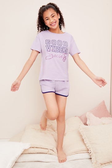 Lipsy Purple Jersey Short Pyjamas (7-16yrs)