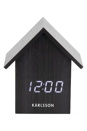 Karlsson Black LED House Alarm Clock