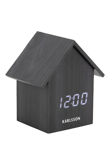 Karlsson Black LED House Alarm Clock
