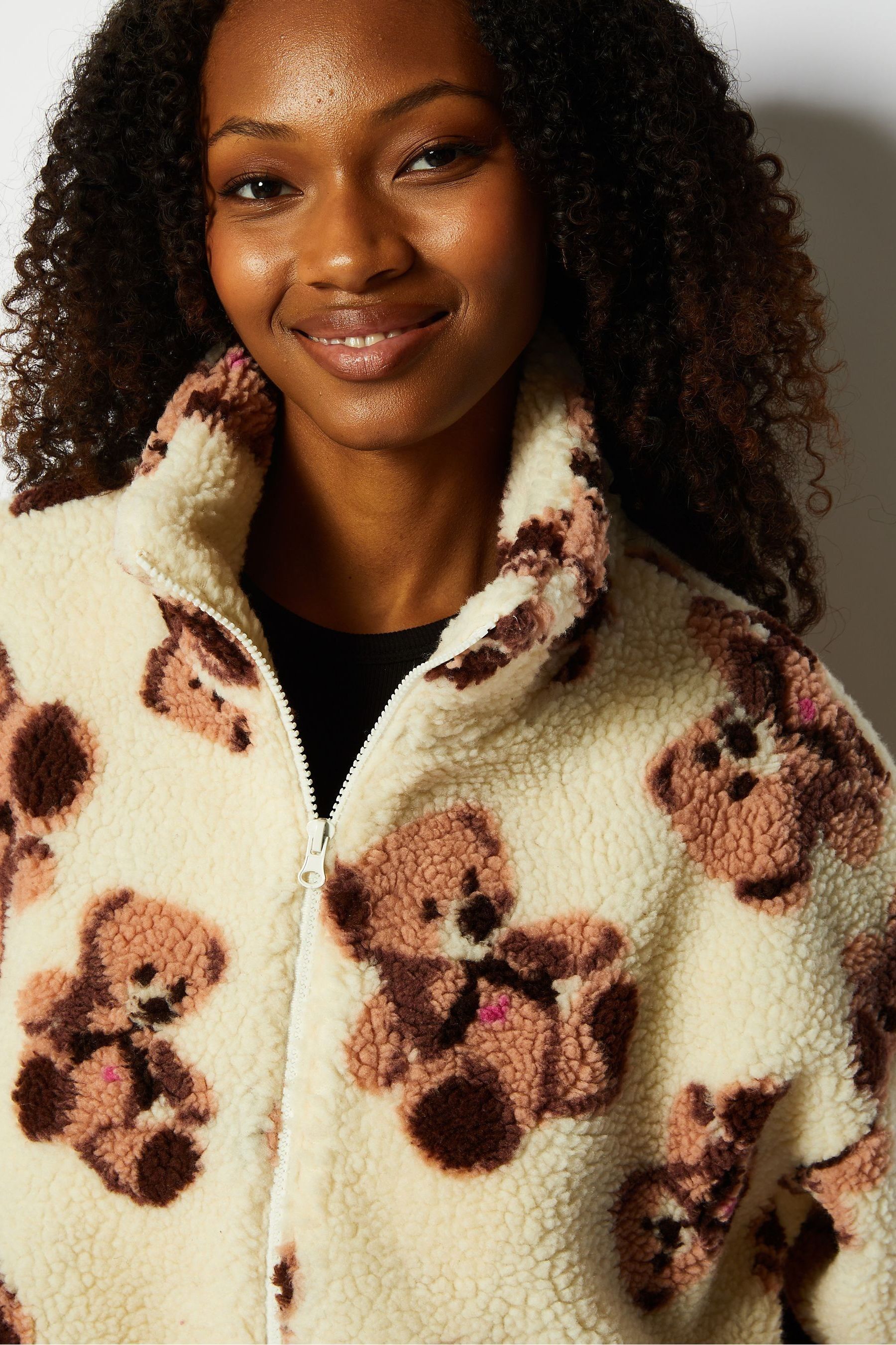 Buy Skinnydip Cream Teddy Bear Borg Fleece Jacket from the Next UK