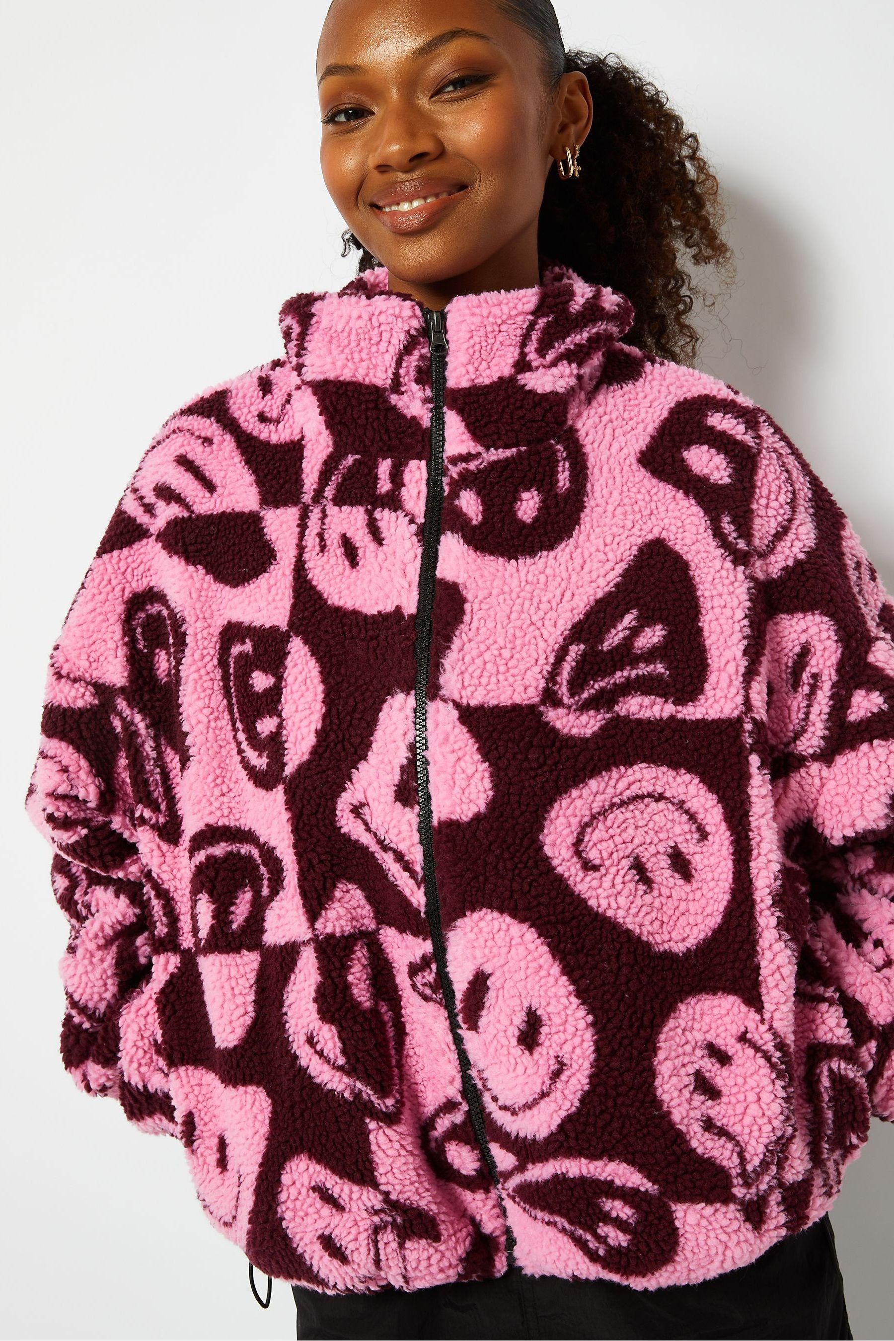 Leopard print fleece jacket shop