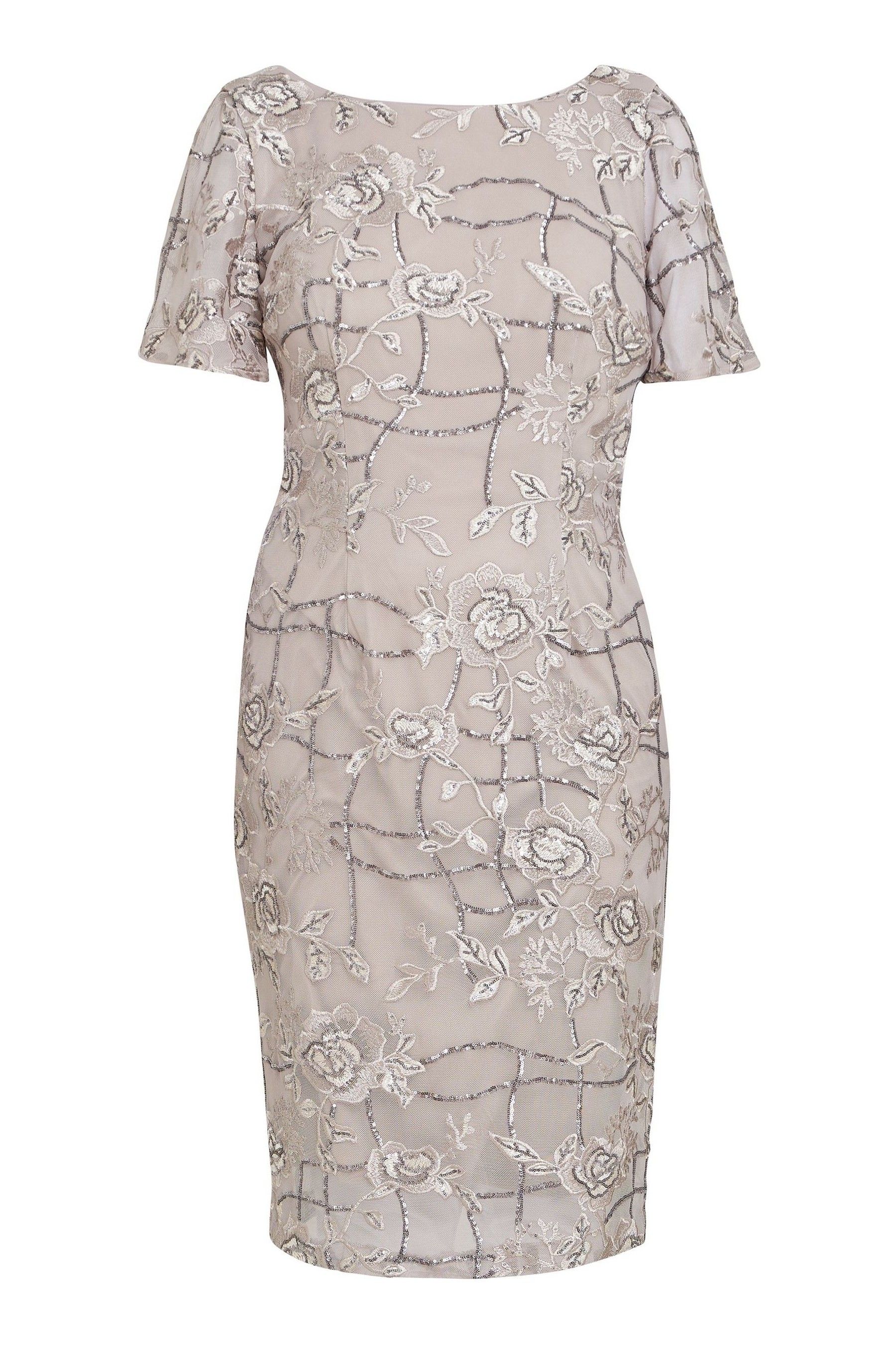 Gina lace embroidered evening dress on sale