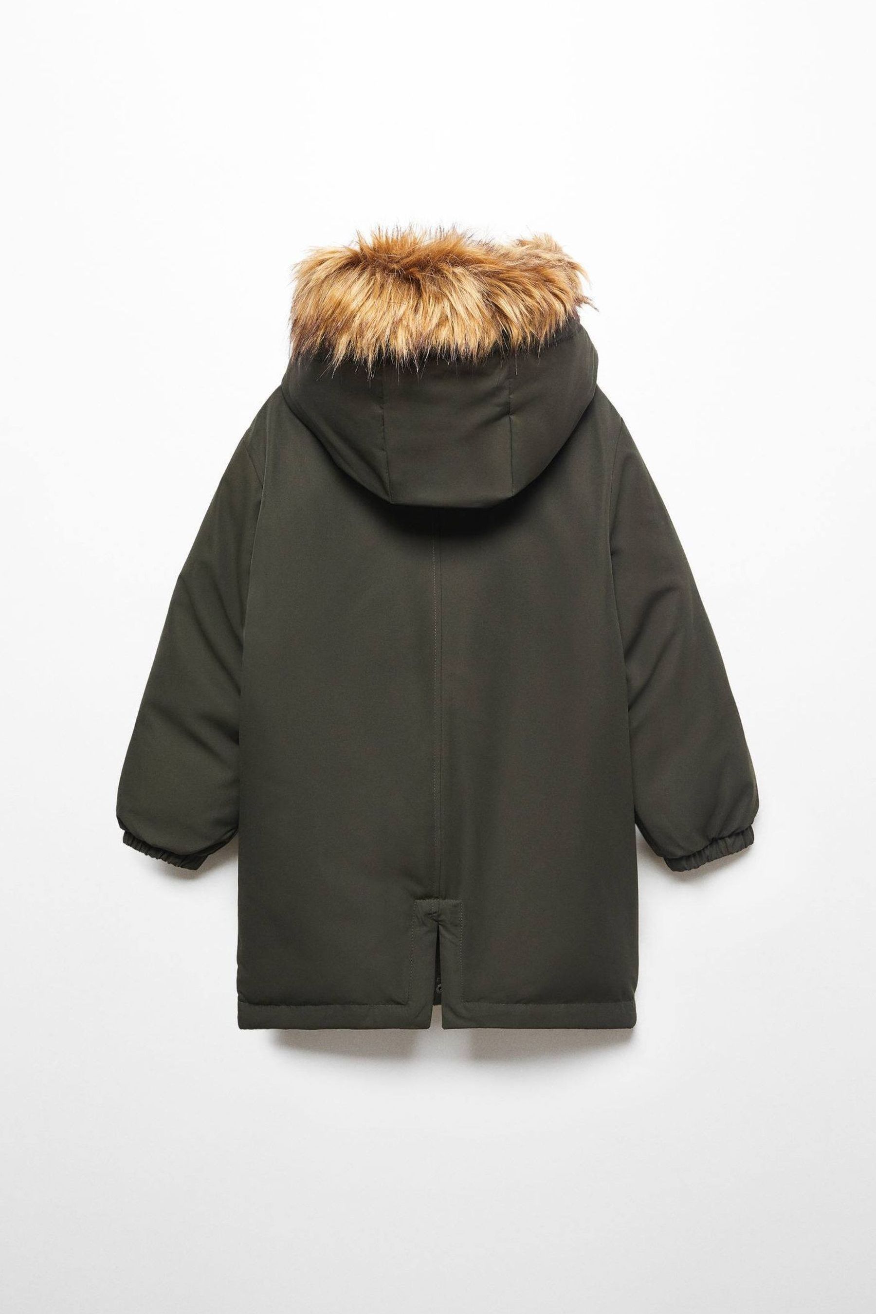 Faux fur hooded coat mango hot sale