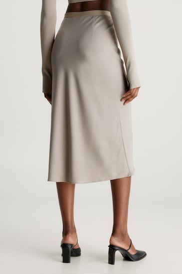 Calvin Klein Grey Recycled Midi Skirt