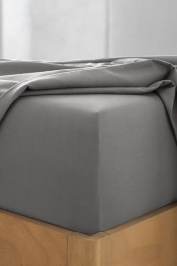 Grey 144 Thread Count 100% Cotton Deep Fitted Sheet