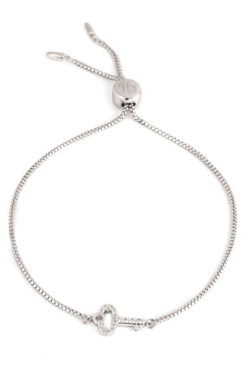 Lauren Ralph Lauren Sterling Silver Crystal Key Slider Bracelet